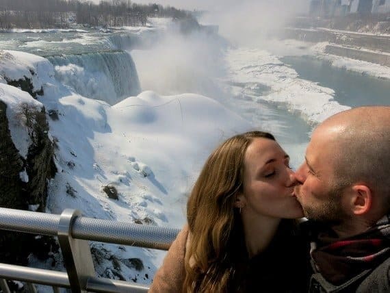 Our Anniversary at Frozen Niagara Falls 13 Niagara Falls Kiss