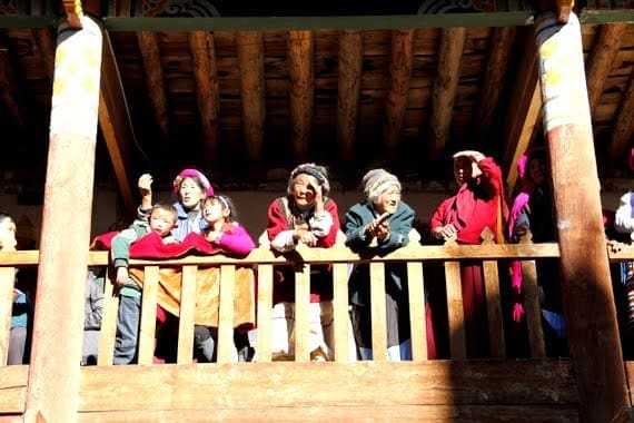 A Taste of Tibet: Diqing, China 6 Locals ladies in their cloth-braided hair - benzilan china
