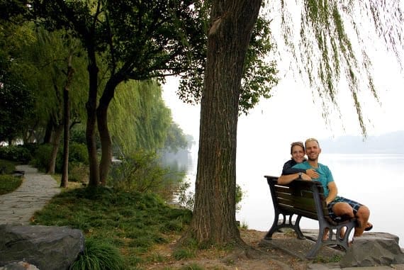 Lakeside in Hangzhou 11 rtw couple honeytrek