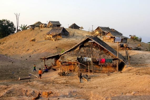 Lahu Village on hill in Laos