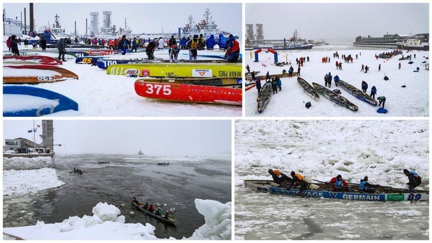 The World's Biggest Winter Carnival 9 Ice Canoe Race in Quebec