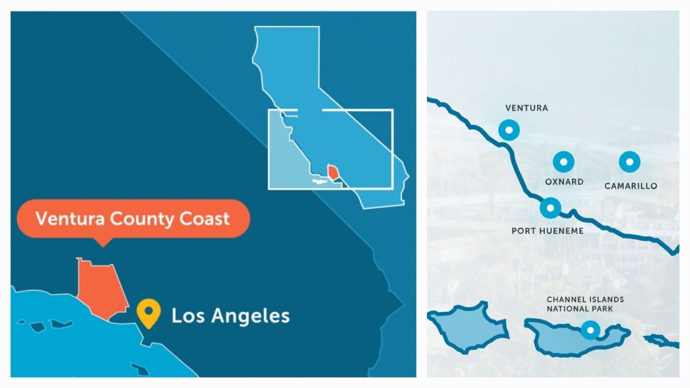 Map of Ventura County Coast California